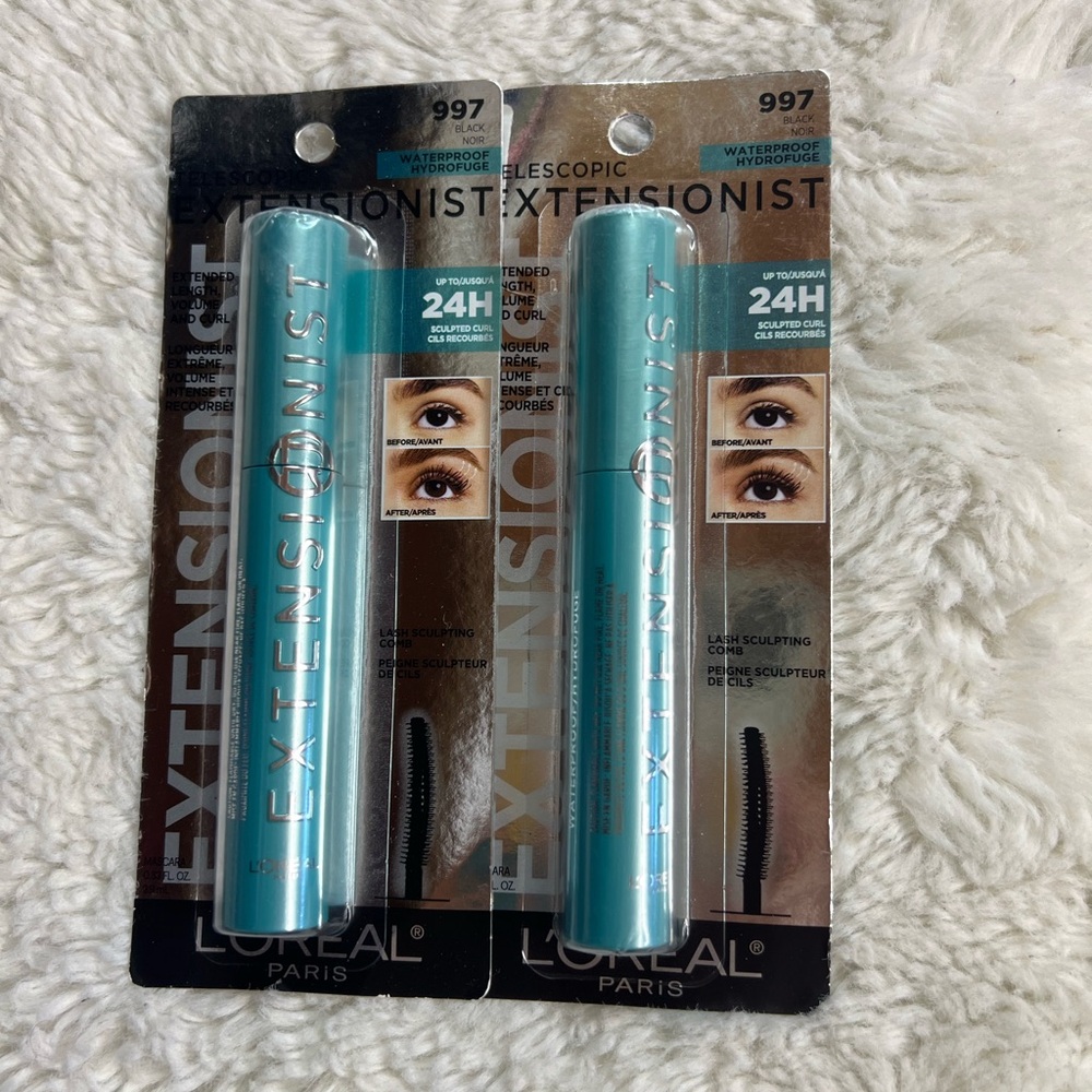 Lot Of 2 New L’Oreal Loreal Telescopic Extensionist Mascara Black 997 Waterproof